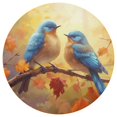 thumbnail image 1 of Ryvnso Birds on Autumn Leave Branch Round Plate Mats Dining Table Placemat 1 Piece for Holiday Decoration, 1 of 7