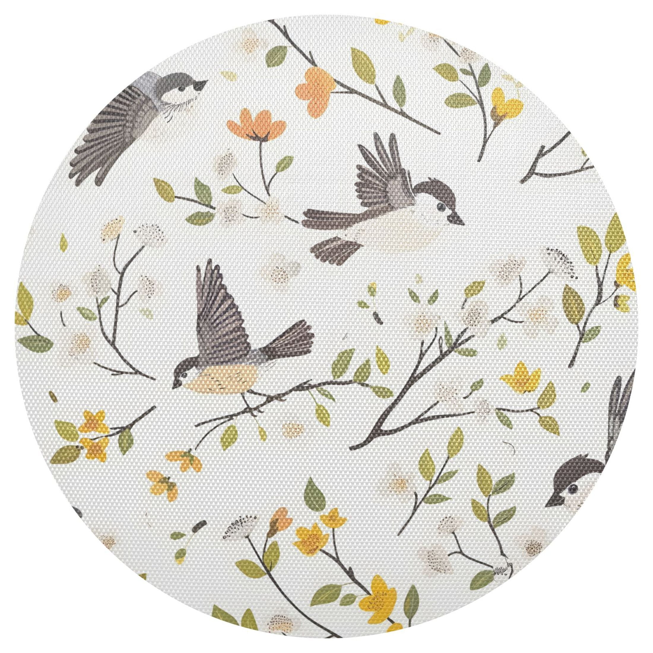 Ryvnso Birds on Leaves Branch Round Plate Mats Dining Table Placemat 1 ...
