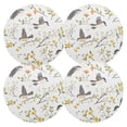 thumbnail image 1 of Ryvnso Birds on Leaves Branch Round Plate Mats Dining Table Placemat Set of 4 for Holiday Decoration, 1 of 7