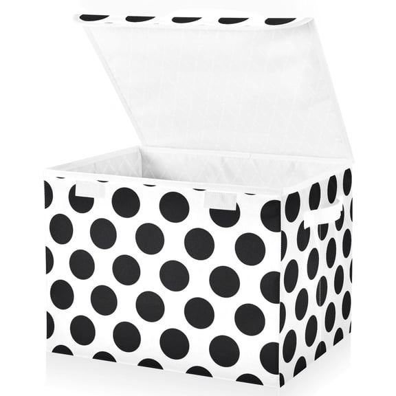 Ryvnso Black Dots Storage Bins Lidded Foldable Organizer Containers Baskets Cube