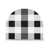 Ryvnso Black Grey White Checkered Pattern Acrylic Napkin Holder Table Kitchen Paper Tissue Organization 1 Pack