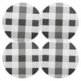 thumbnail image 1 of Ryvnso Black Grey White Checkered Pattern Round Plate Mats Dining Table Placemat Set of 4 for Holiday Decoration, 1 of 7