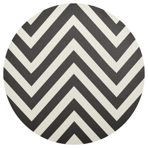 Ryvnso Black and White Lines Round Plate Mats Dining Table Placemat 1 Piece for Holiday Decoration