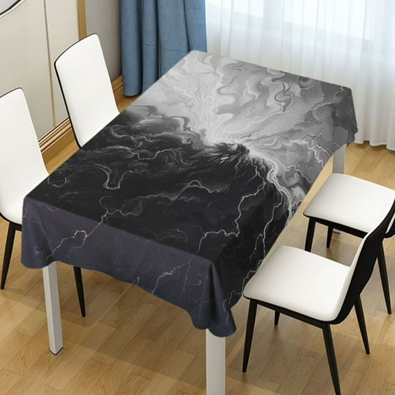 Ryvnso Black and White Rectangle Table Cloth Tablecover Dinning Tablecloth 60"x60"
