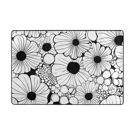 Ryvnso Bloom Flower Area Floor Mats Large Nursery Rugs Non-Slip Carpets Doormat 36" x 24"