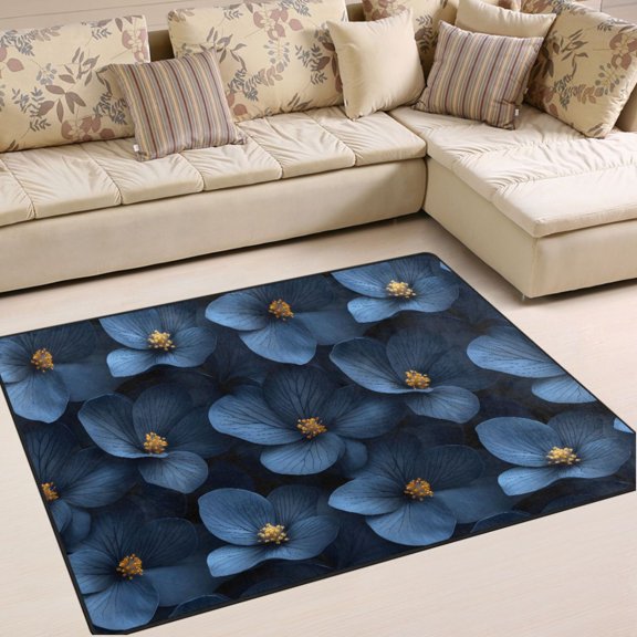 Ryvnso Blooming Flower Area Rug Floor Mats Non-Slip Home Carpet 80 x 58 inch