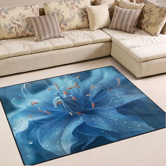 Ryvnso Blooming Flower Area Rug Floor Mats Non-Slip Home Carpet 80 x 58 inch