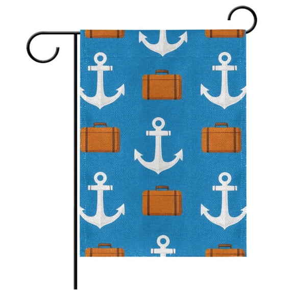 Ryvnso Blue Anchors Garden Flag 12x18 Inch Double Sided Seasonal Yard Decoration