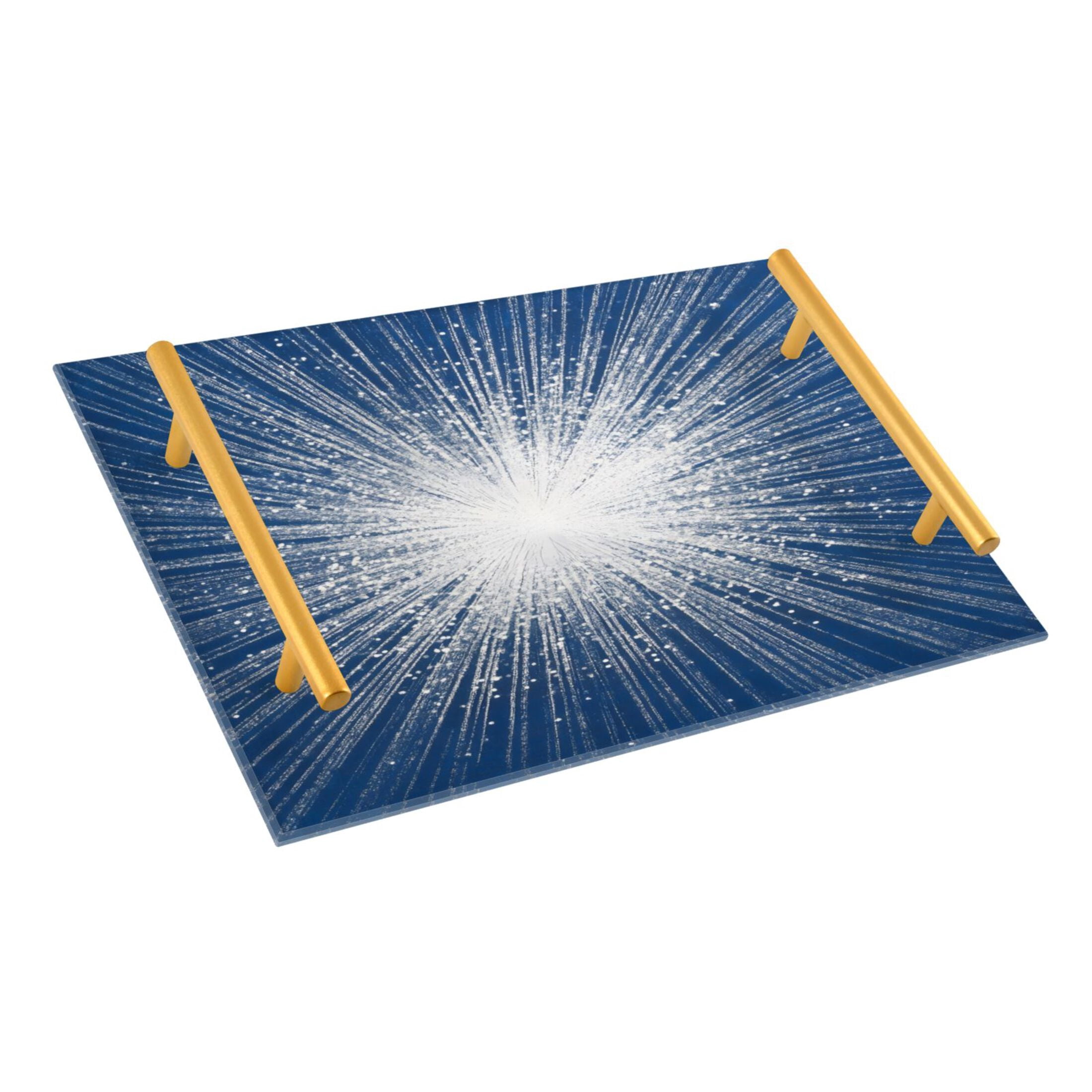 Ryvnso Blue Fireworks Pattern Bathroom Tray Vanity Countertop Trays ...