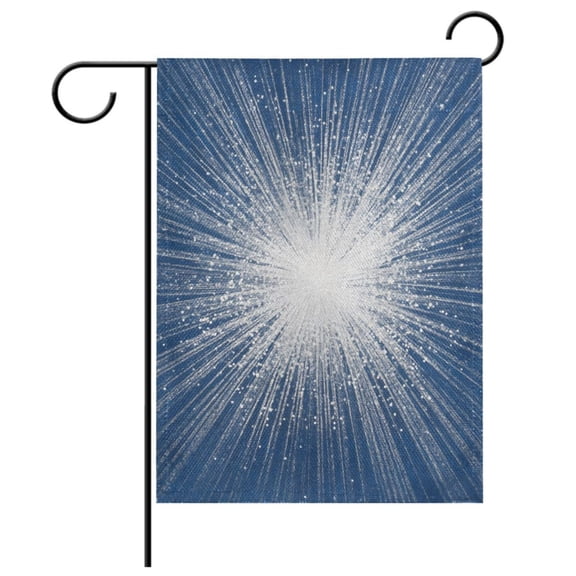 Ryvnso Blue Fireworks Pattern Garden Flag 12x18 Inch Double Sided Seasonal Yard Decoration