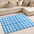 thumbnail image 1 of Ryvnso Blue Geometric Checkered Grid Pattern Area Rug Floor Mats Non-Slip Home Carpet 63 x 48 inch, 1 of 7