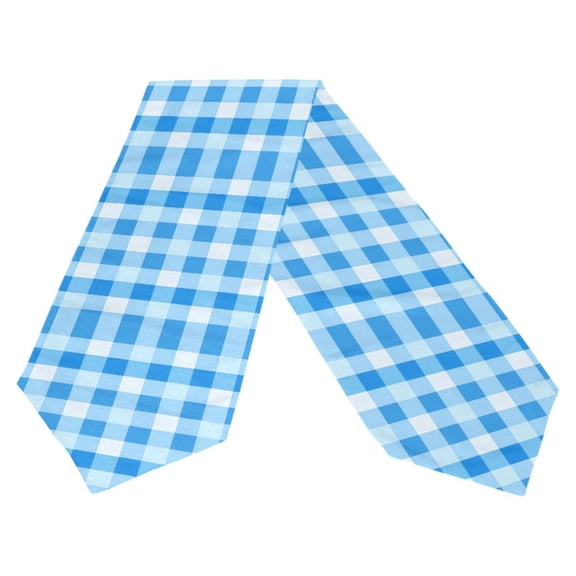 Ryvnso Blue Geometric Checkered Grid Pattern Table Runner Tablecloth Home Decoration 13 x 90 inches