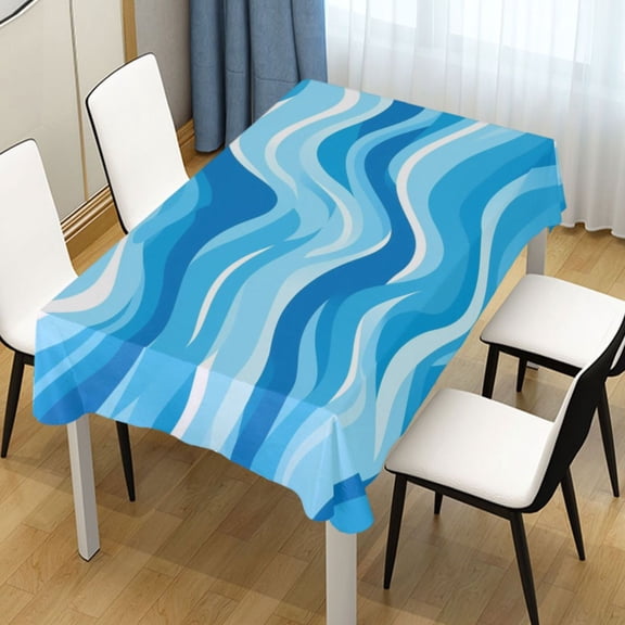 Ryvnso Blue Liquid Rectangle Table Cloth Tablecover Dinning Tablecloth 54"x72"