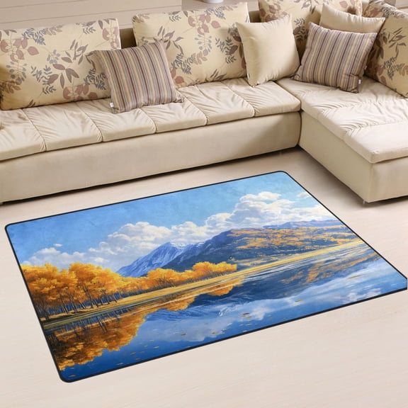 Ryvnso Blue Sky Clouds Landscape Area Floor Mat Non-Slip Carpet Soft Rugs Doormats 31" x 20"