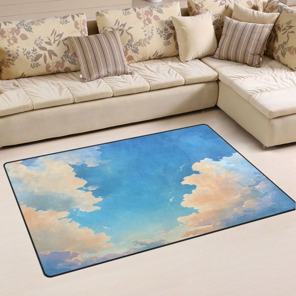 Ryvnso Blue Sky Scene Area Floor Mat Non-Slip Carpet Soft Rugs Doormats 31" x 20"