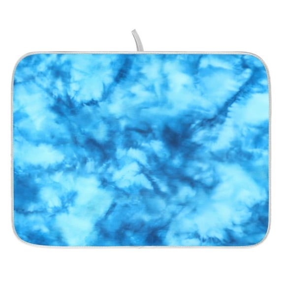 Ryvnso Blue Tie Dye Dish Drying Mat for Kitchen Countertop 18x24 Large Dish Pad Drainer Rack Dish Sink Mats