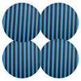 thumbnail image 1 of Ryvnso Blue and Black Stripes Round Plate Mats Dining Table Placemat Set of 4 for Holiday Decoration, 1 of 7