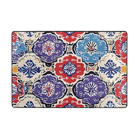 Ryvnso Bohemia Indian Ethnic Pattern Area Floor Mats Large Nursery Rugs Non-Slip Carpets Doormat 36" x 24"