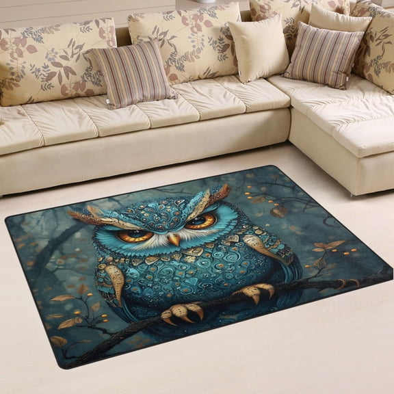 Ryvnso Bohemia Owl Area Floor Mat Non-Slip Carpet Soft Rugs Doormats 31" x 20"
