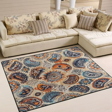 Ryvnso Boho Ethnic Bohemian Indian Mandala Area Floor Rugs Soft Non-Slip Large Mats Nursery Carpets 63" x 48"