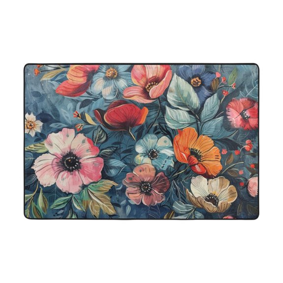 Ryvnso Boho Floral Area Floor Mats Large Nursery Rugs Non-Slip Carpets Doormat 36" x 24"