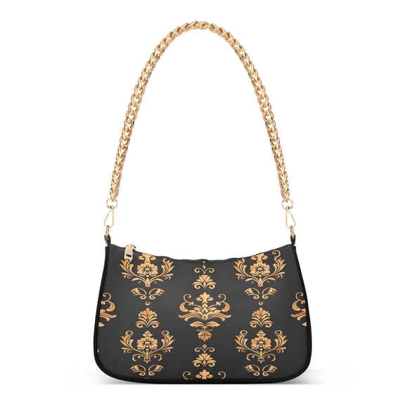 Ryvnso Boho Flower Womens Chain Shoulder Bag Tote Handbags Clutch Hobo Purse with Zipper for Travel