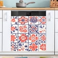 thumbnail image 1 of Ryvnso Boho Flower in Checkered Grid Dishwasher Magnetic Refrigerator Magnet Cover Kitchen Home Decorative 23"x26", 1 of 6