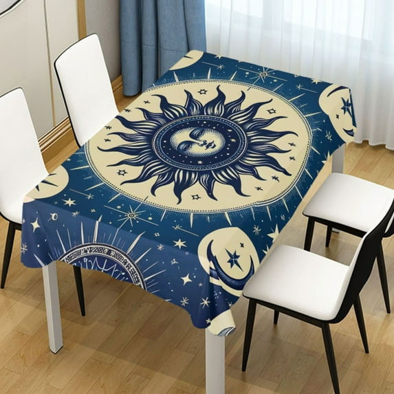 Ryvnso Bohomia Head and Moon Rectangle Table Cloth Tablecover Dinning Tablecloth 54"x54"