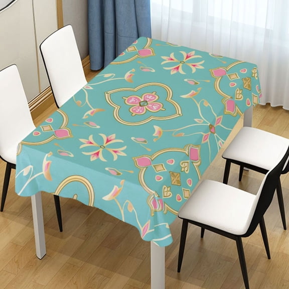 Ryvnso Bohomian Flowers Rectangle Table Cloth Tablecover Dinning Tablecloth 54"x54"