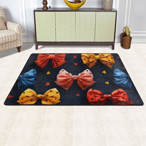 Ryvnso Bow Pattern Area Floor Mats Large Nursery Rugs Non-Slip Carpets Doormat 72" x 48"