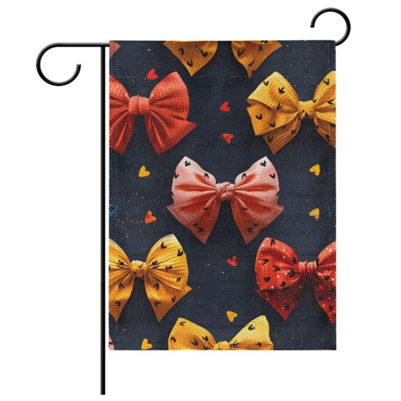 Ryvnso Bow Pattern Garden Flag 12x18 Inch Double Sided Seasonal Yard Decoration