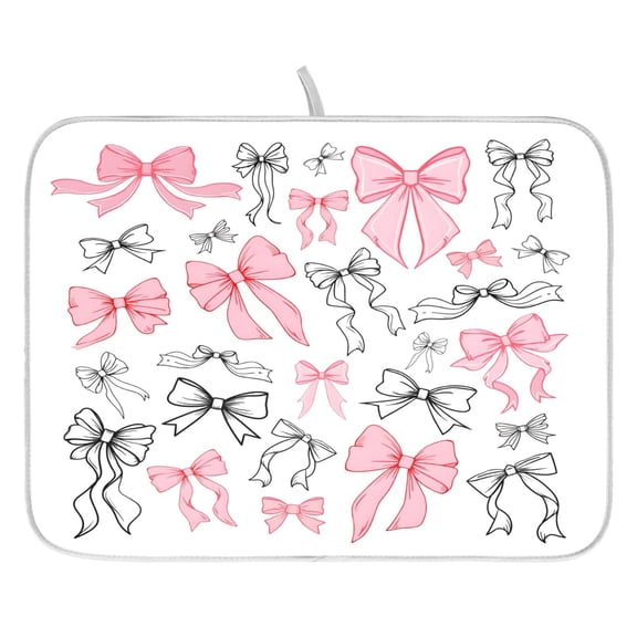 Ryvnso Bow1 Dish Drying Mat for Kitchen Countertop 18x24 Large Dish Pad Drainer Rack Dish Sink Mats