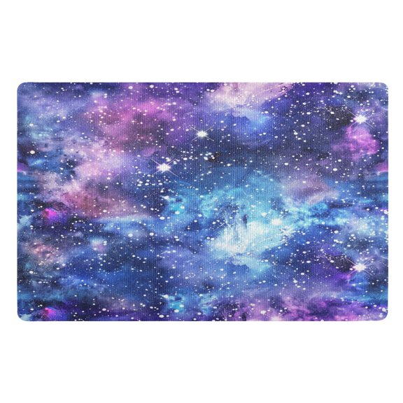 Ryvnso Brightly Glittering Shiny Galaxy Door Mats Outdoor Indoor Entrance Low Profile Floor Rugs 32"x20" Carpet