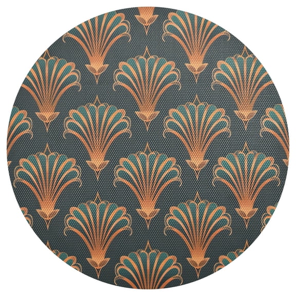 Ryvnso Bronze Seashells Round Plate Mats Dining Table Placemat 1 Piece for Holiday Decoration