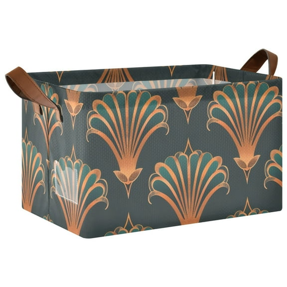 Ryvnso Bronze Seashells Storage Bins Large Basket Foldable Cube Toys Organizer with Handles 1 PC