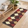 thumbnail image 1 of Ryvnso Brown Checkered Plaid Pattern Bedroom Runner Rug 2'x6' Hallway Area Carpet Non Slip Entryway Mat with Tassels, 1 of 8