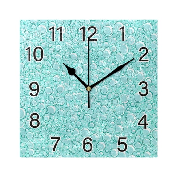 Ryvnso Bubbles Marble Wall Clock Square Silent Non-Ticking Battery Operated 7.78"