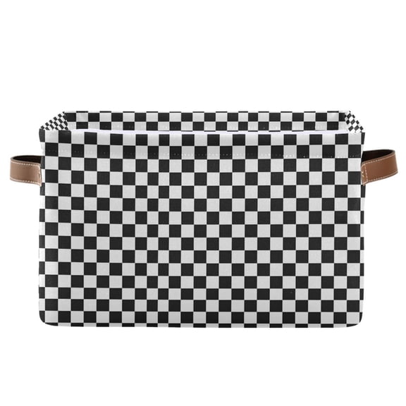 Ryvnso Buffalo Checkered Storage Basket Large Bin Foldable Boxes Toys Organizer 14.2x10.2x8.3in 1 PC