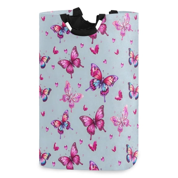 Ryvnso Butterfly Beautiful Pattern Large Storage Basket with Handles Collapsible Organizer Bin Laundry Hamper