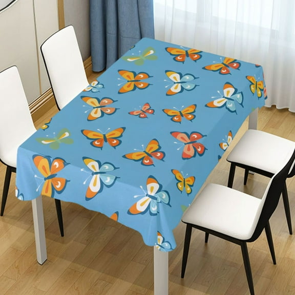 Ryvnso Butterfly Cute Rectangle Table Cloth Tablecover Dinning Tablecloth 54"x72"