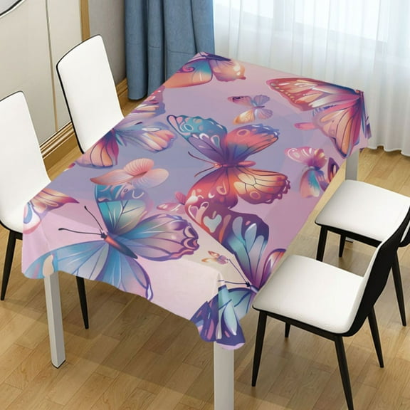 Ryvnso Butterfly with Gradient Rectangle Table Cloth Tablecover Dinning Tablecloth 54"x72"