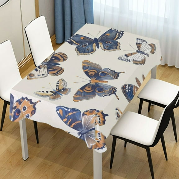 Ryvnso Butterflys Blue Rectangle Table Cloth Tablecover Dinning Tablecloth 54"x72"