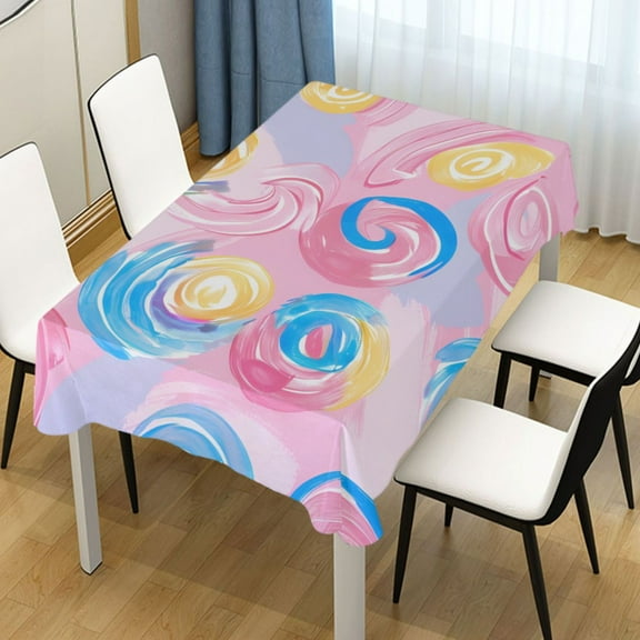 Ryvnso Candy Pastel Rectangle Table Cloth Tablecover Dinning Tablecloth 54"x72"