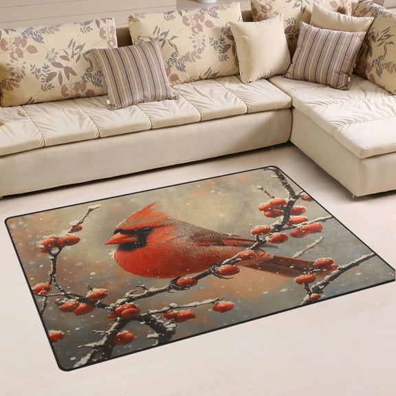 Ryvnso Cardinal Winter Area Floor Mat Non-Slip Carpet Soft Rugs Doormats 31" x 20"