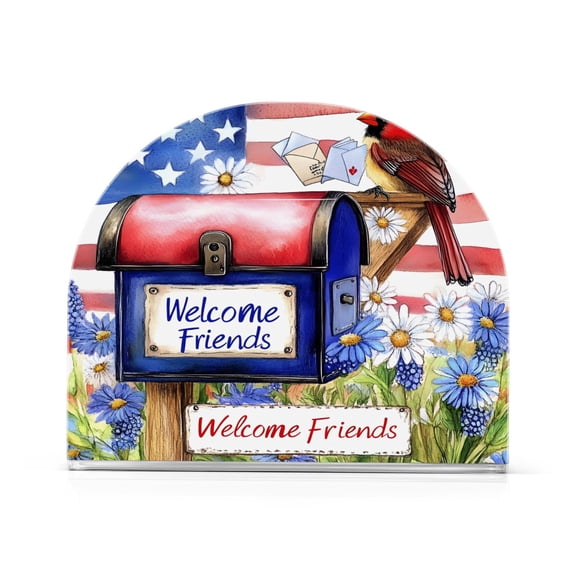 Ryvnso Cardinal on Box Acrylic Napkin Holder Table Kitchen Paper Tissue Organization