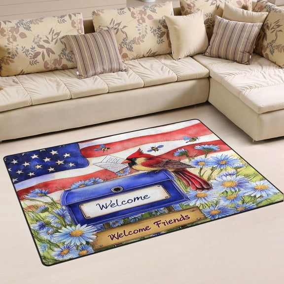 Ryvnso Cardinal on Mailbox Area Floor Mat Non-Slip Carpet Soft Rugs Doormats 31" x 20"