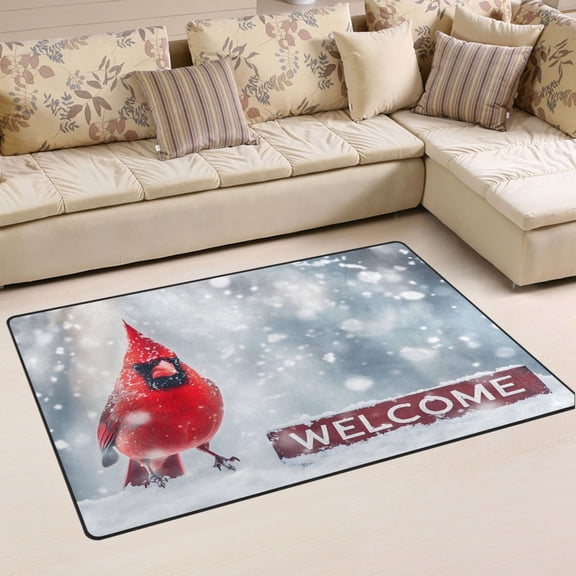 Ryvnso Cardinal with Welcome Area Floor Mat Non-Slip Carpet Soft Rugs Doormats 31" x 20"