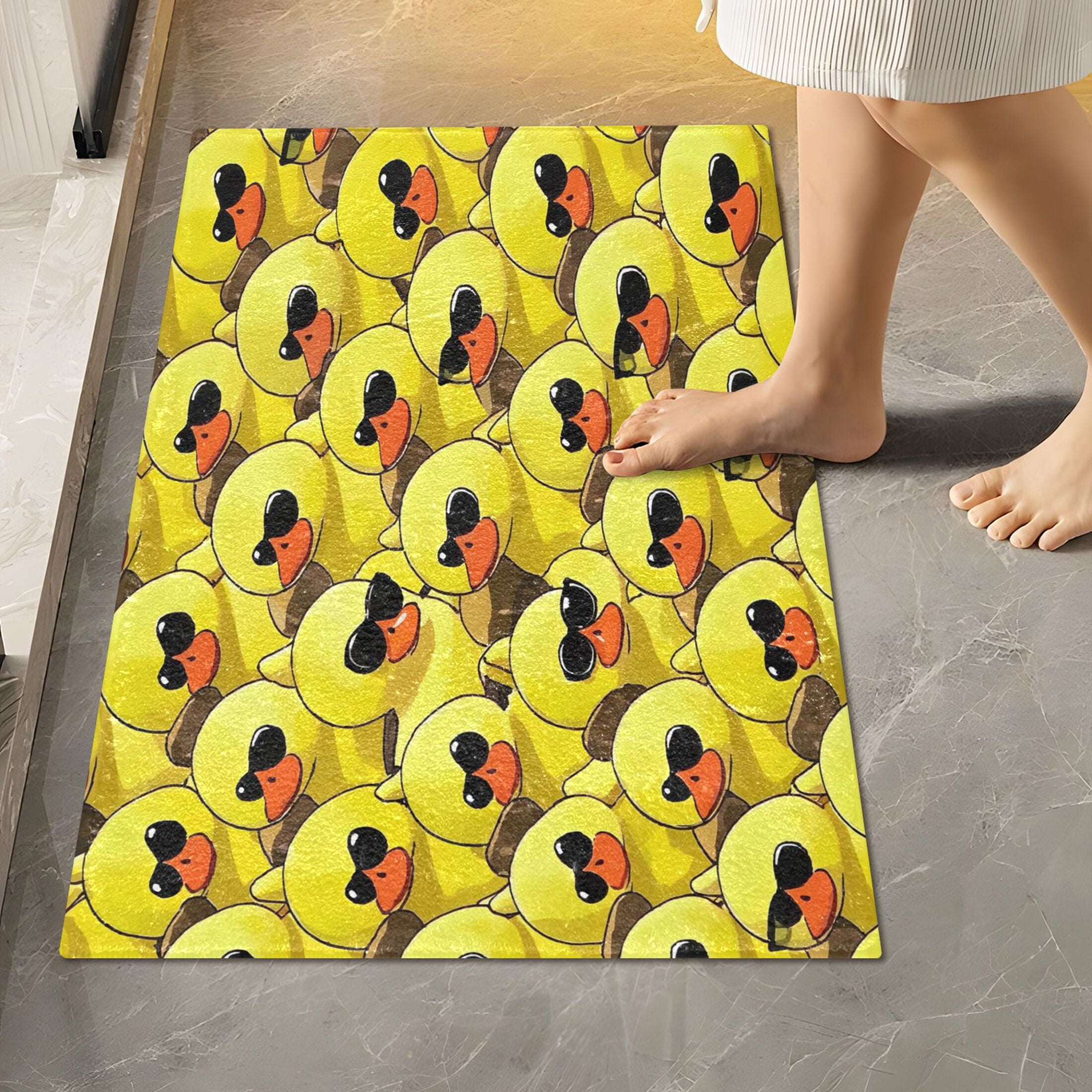 Ryvnso Cartoon Cute Ducks Bathroom Shaggy Rugs Toilet Rectangle Mat ...