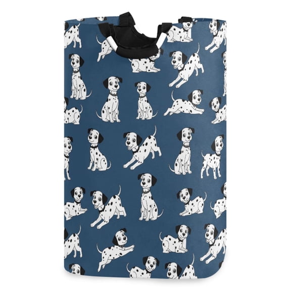 Ryvnso Cartoon Dalmatian Dog Pattern Large Storage Basket with Handles Collapsible Organizer Bin Laundry Hamper