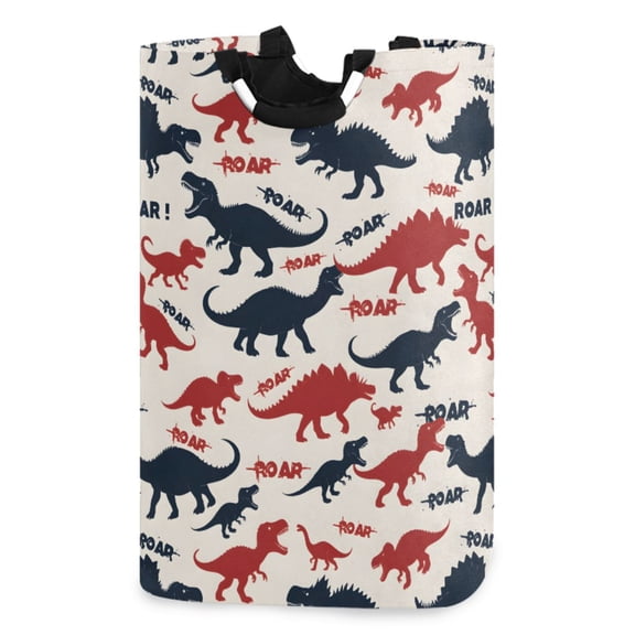 Ryvnso Cartoon Dinosaur-d3 Pattern Large Storage Basket with Handles Collapsible Organizer Bin Laundry Hamper